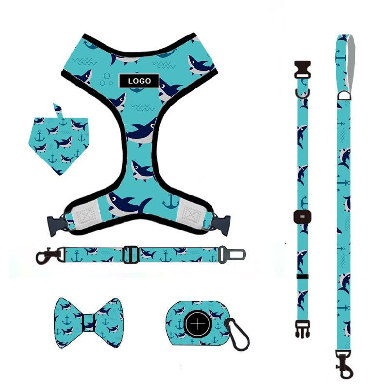 Pet Supplies Custom Adjustable Soft Neoprene Pattern Dog Harness