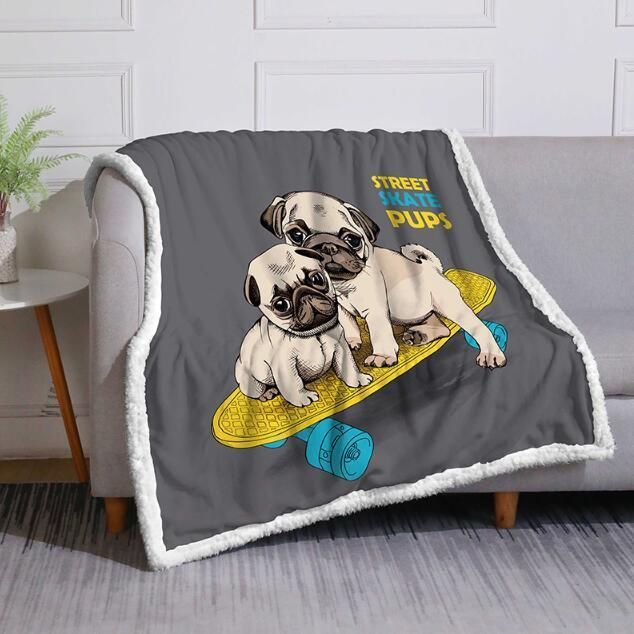 Wholesale Super Soft Fluffy Warm Plush Custom Print Dog and Cat Pet Blanket