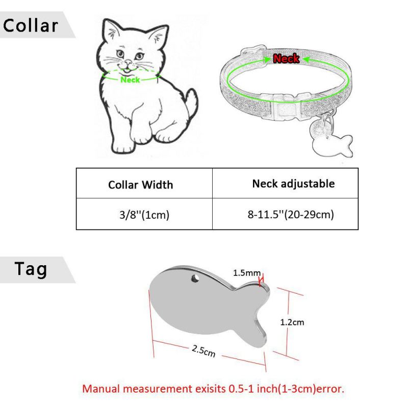 Hot Selling Adjustable Bling Nylon Pet Dog Collar, Small Dog Necklace Bling Glitter Safety Collar for Puppy Cat Collar