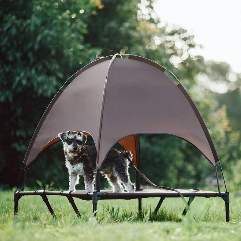 Amazon Hot Sale Pet Outdoor Products Raised Bed Sunshade Portable Dog Camping Bed Pet Tent