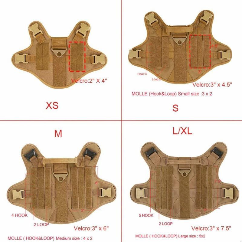 Durable Pet Safety Vest Durable Army No Pull Police Dog Harness Leash and Collar for Military Training