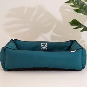 Hot Selling Cheap Dark Green Square Pet Blanket Nest Bed with Fence