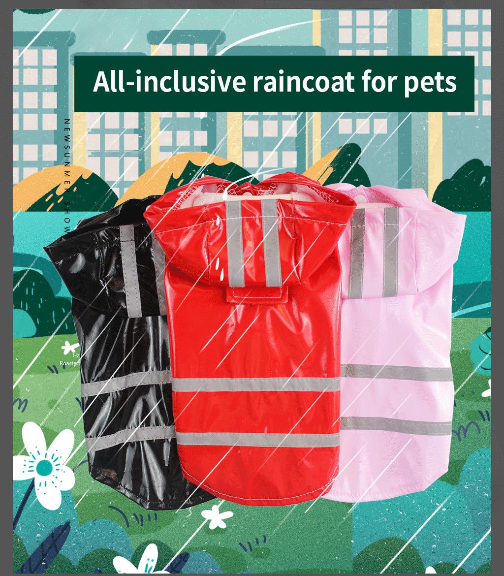 Small Dog Rain Coat Dog Clothes Waterproof PU Pet Dog Rain Coat Poncho Rainwear Raincoat Reflective Coat