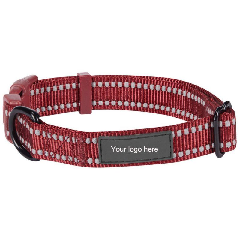 2019 Factory Wholesales Reflective Adjustable Classic Solid Color Dog Collar