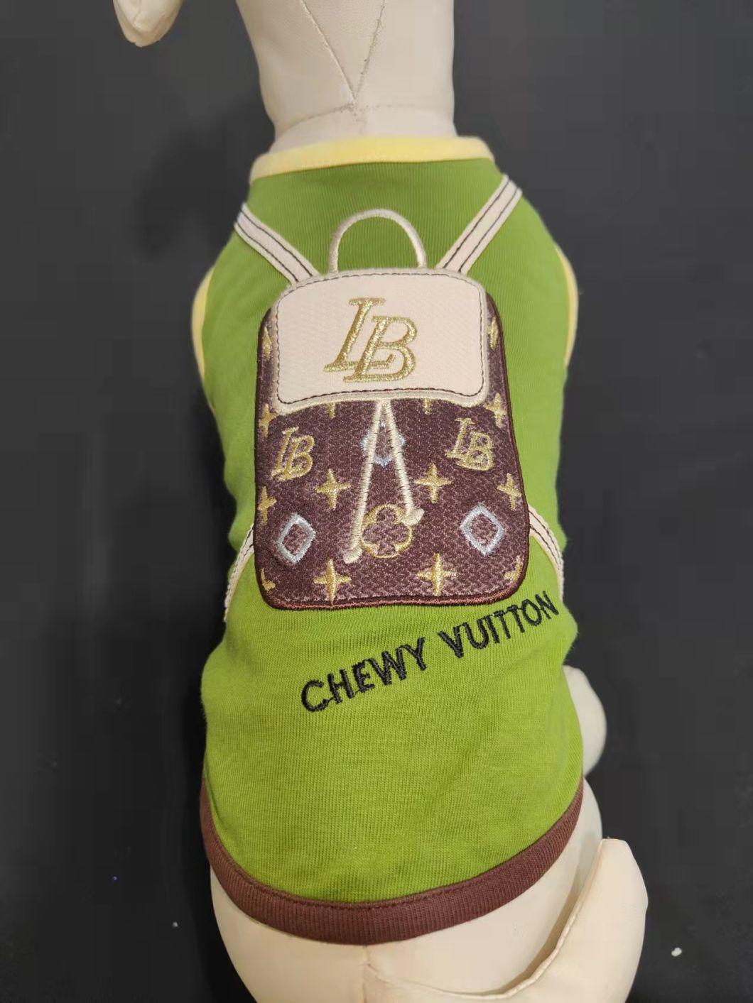 "Chewy Vuitton" Embroider Pet Tank Dog Vest Pet Products