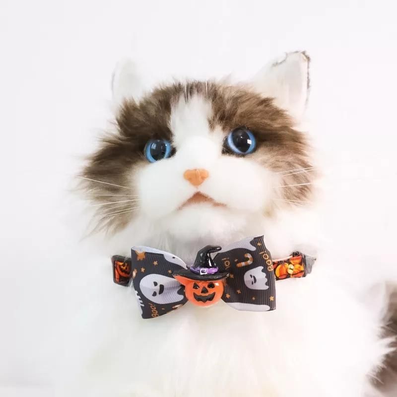 Wholesale Halloween Kitten Puppy Pet Accessories Dog Collar Cat Pet Bow Ties Bells