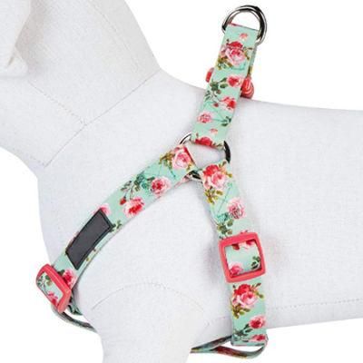 Pet Spring Scent Inspired Floral Sublimation Adjustable Dog Harness