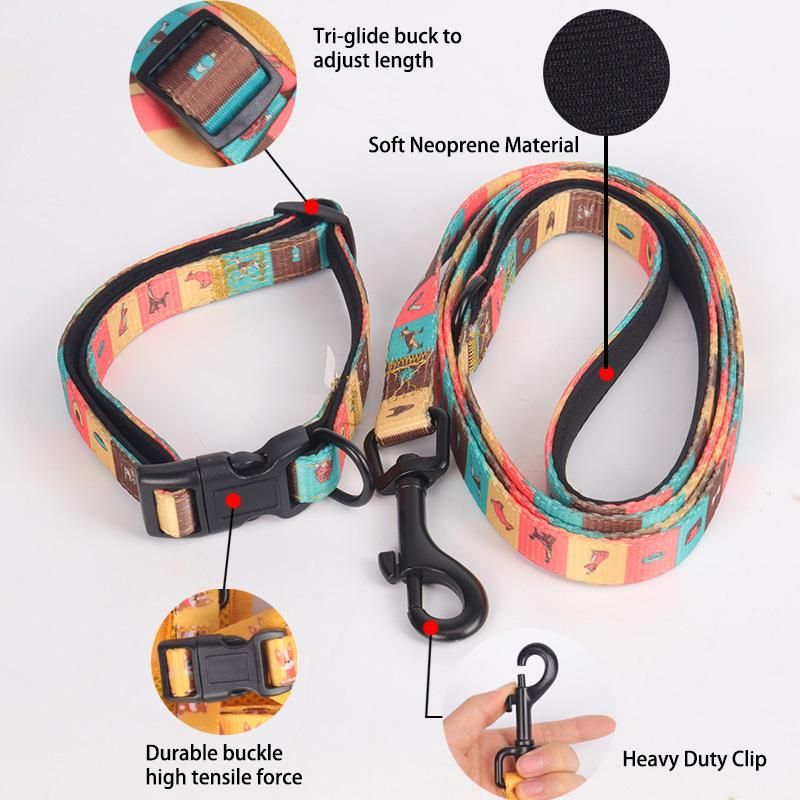 OEM Factory Customized Printing Design Personal Pet Dog Harness, Dog Collar Dog Leash, Poopbag