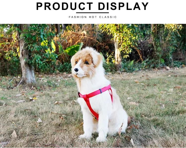 Amazon High Quality Outdoor Triangle Style Nylon Webbing Dog Harness, Colorful Adjustable Custom Logo Dog Harness