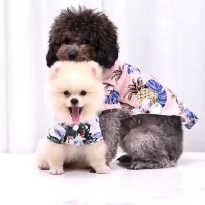 Pet Hawaiian Costume Daily Pet Cool T-Shirts Puppy Breathable Clothes Fashionable Dogs Apparel for Small Medium to Large Dog
