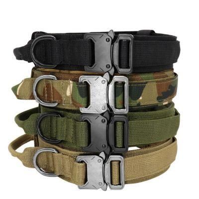 Durable Tactical Nylon Dog Collar, Adjustable Training Collar for Large Dogs