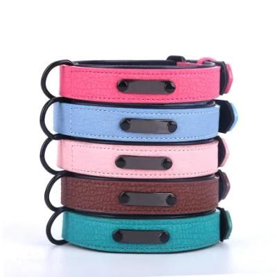 New Christmas PU Personalized, Printed Puppy Quick Release Nameplate Dog Collar//