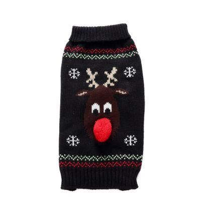 Pet Holiday Festive Reindeer Dog Sweater Pet Sweater