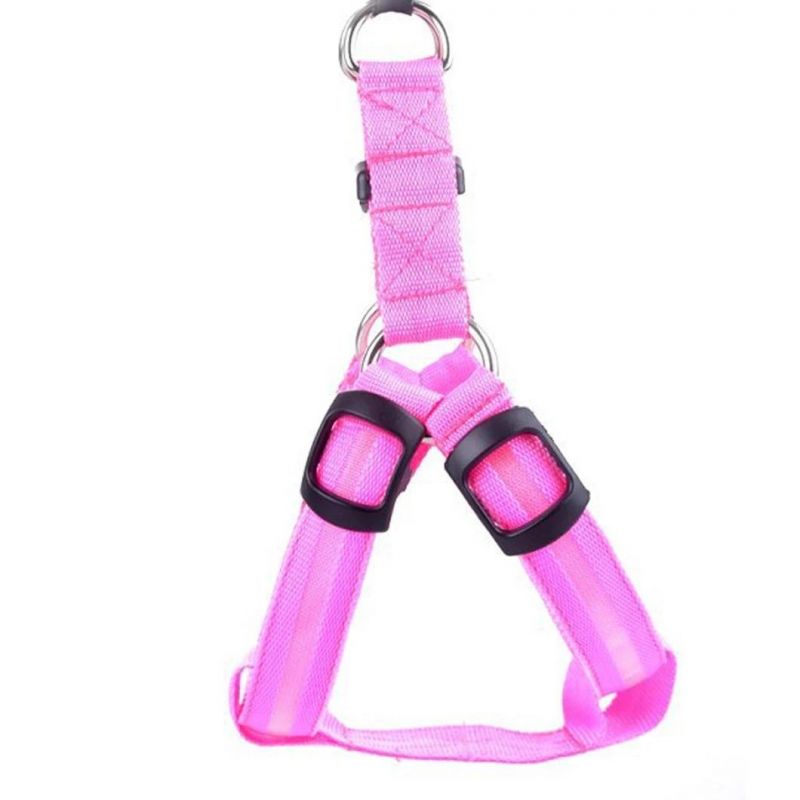 LED Flashing Dog Walking Belt Harness Strong Nylon Webbing Tether Pet Safety Collar Comfortable Strap Vest for Large Medium Dog