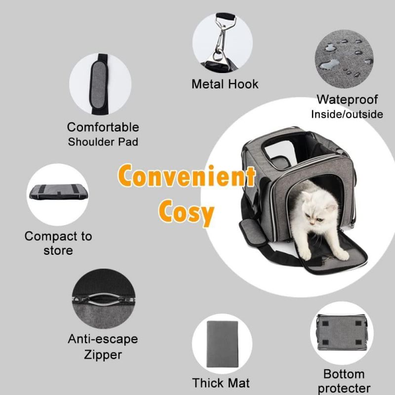 Big Factory Hot Selling Pet Airline Approved Carrier Bag Collapsible Cat Travel Bag