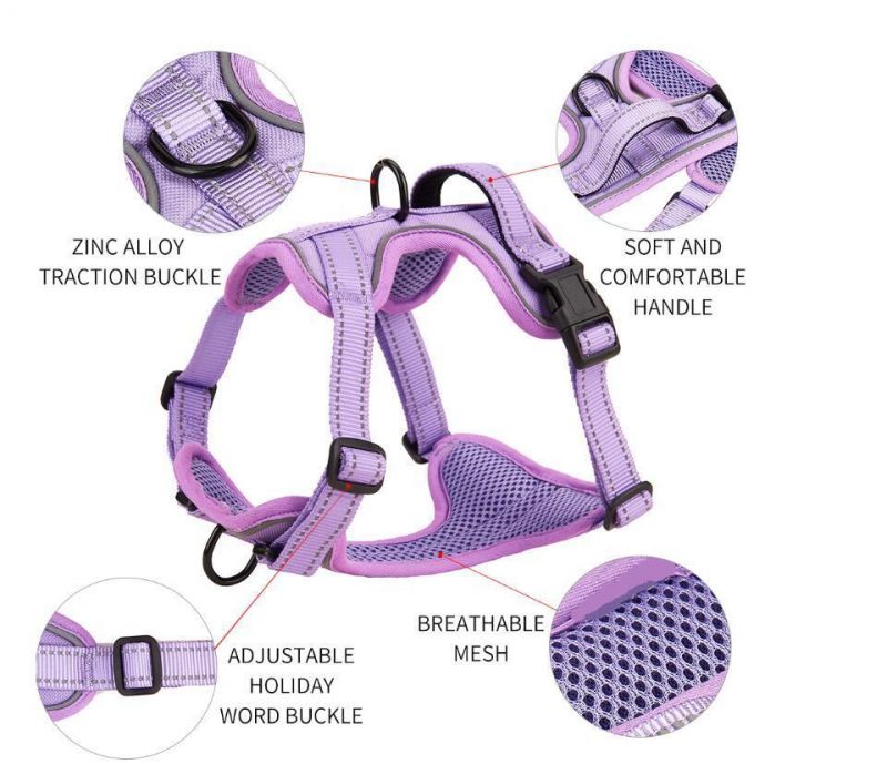 No-Pull Pet Harness with 2 Leash Clips All Round Reflective Dog Harness