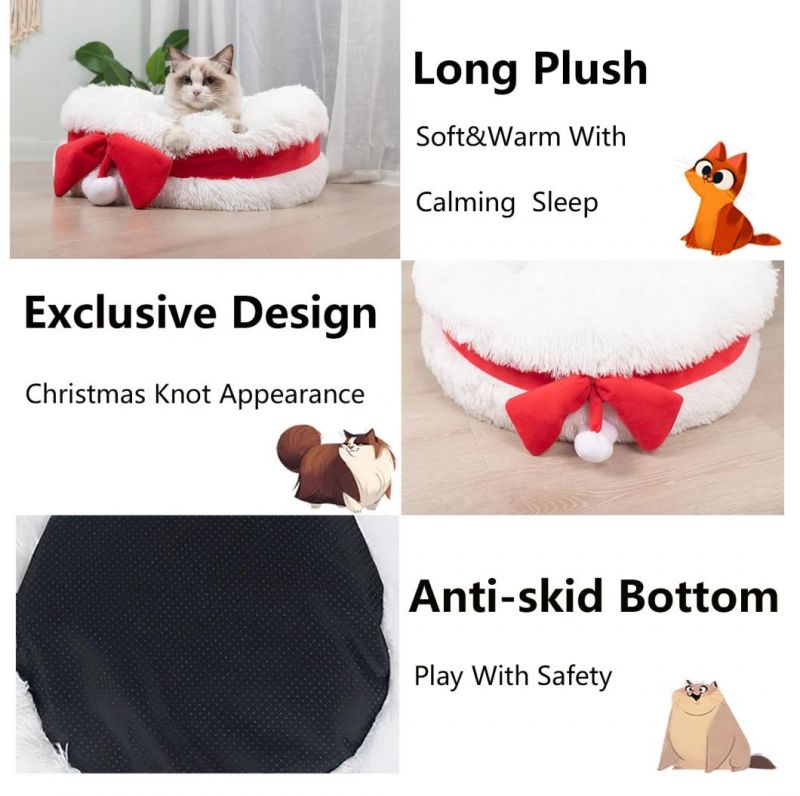 Cute Pet Bed Nest Autumn Winter Warm Christmas Pumpkin Hat Shape Sleeping Bag Dog Cat Cave Puppy Bed