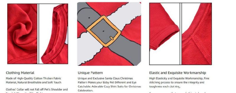 Dog Shirt Christmas Dog Clothes Santa Claus Cotton Thicken Dog Sweater