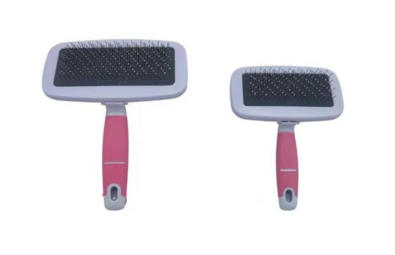 Pet Groomer Grooming Hair Removal Self Cleaning Slicker Brush for Dogs and Cats Pink-S