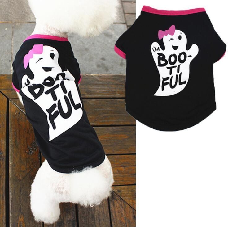 Halloween Dog Shirt Puppy Pet T-Shirt Halloween Ghost Pet Costume