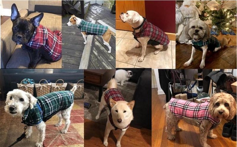 British Style Plaid Warm Dog Vest for Small Medium Large Dogs