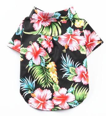 Hawaiian Style Cotton Pet Cats T-Shirt Dog Clothes Summer Printed Hawaiian Shirt for Small Medium Large Dogs