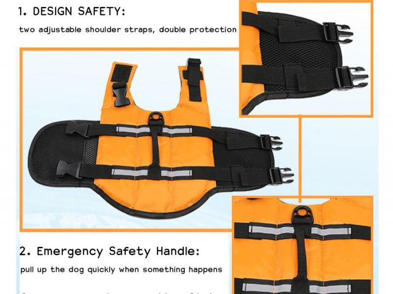 Dogs Waterproof Adjustable Life Jacket Pets Vacation Safety Vest with Reflective Swimsuit