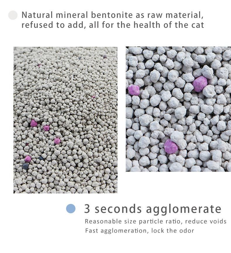 Cat Litter Bentonite Control Odor for Animal Beds Granular Colored