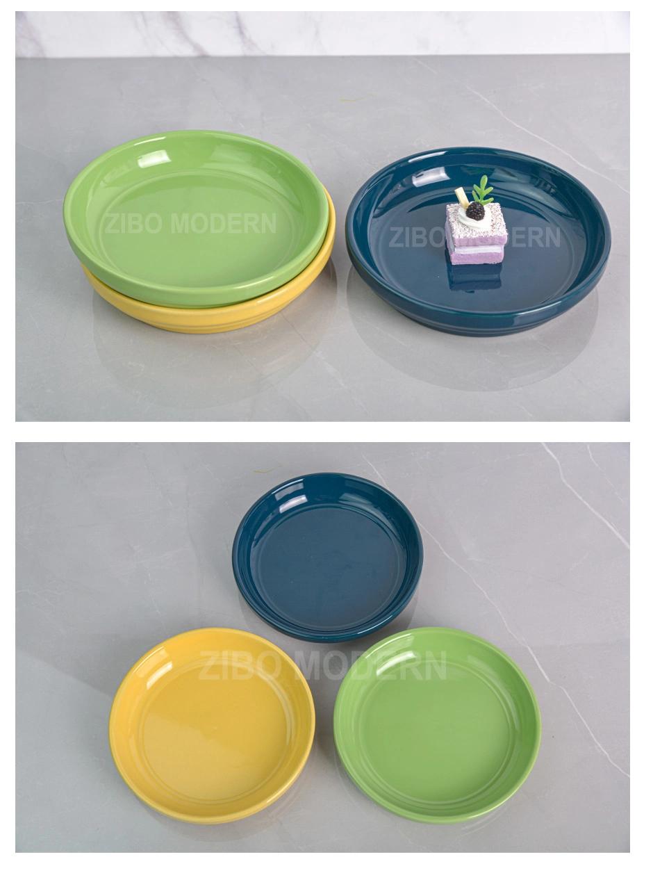 6.6 Inch Colored Stoneware Heavy Enough Cat Food Dish - Kitty Food Plate