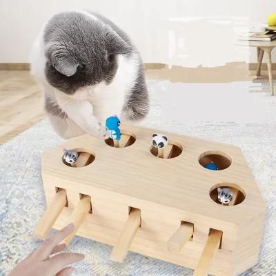 Training Pet Cat Wood Toy Cat Whack a Mole Toy