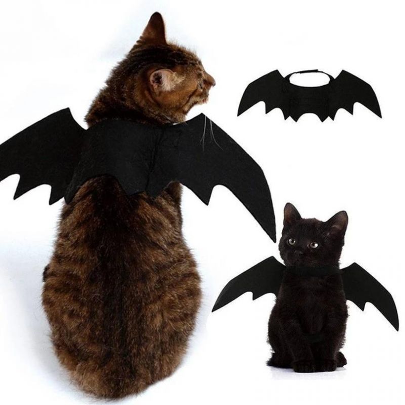 Black Costume Pet Cosplay Apparel Clothes Halloween Bat Wings