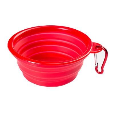 Portable Travel Water Food Single Ear Folding Collapsible Pet Silicone Dog Slow Feed Bowl Pet Dog Bowl