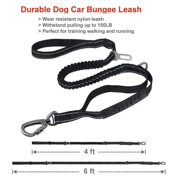 Durable Tactical Traffic Handle Training Reflective Nylon Bungee Dog Leash