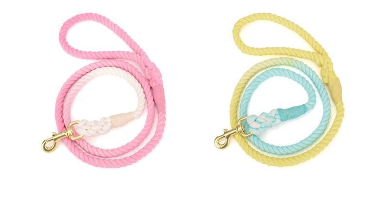 High Quality Fashion Extreme Soft Feeling 100% Cotton Pet Leash for Labrador Chow Chow Samoyed