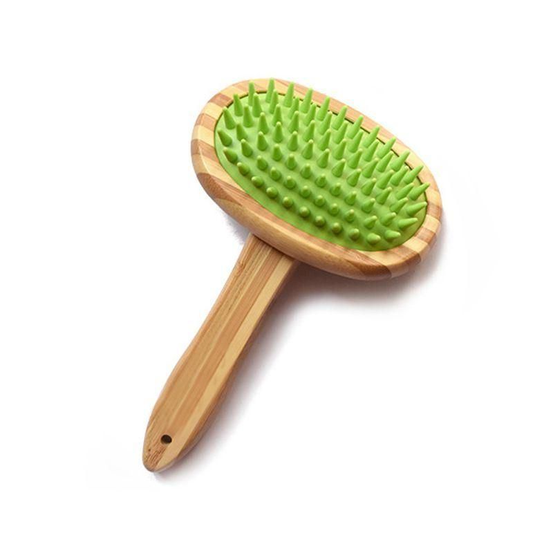 100% Biodegradable Pet Brush Bamboo Grooming Comb Eco Friendly Pet Brush for Dogs & Cats