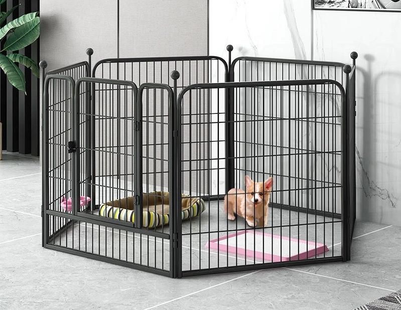 Folding Indoor Outdoor Anti-Rust 6 Panels Dog Exercise Fence Portable Pet Dog Playpen