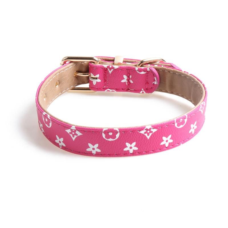 New Design Custom Logo Personalized Pet Collar Supplies Wholesale PU Leather Waterproof Luxury Dog Collar Leash