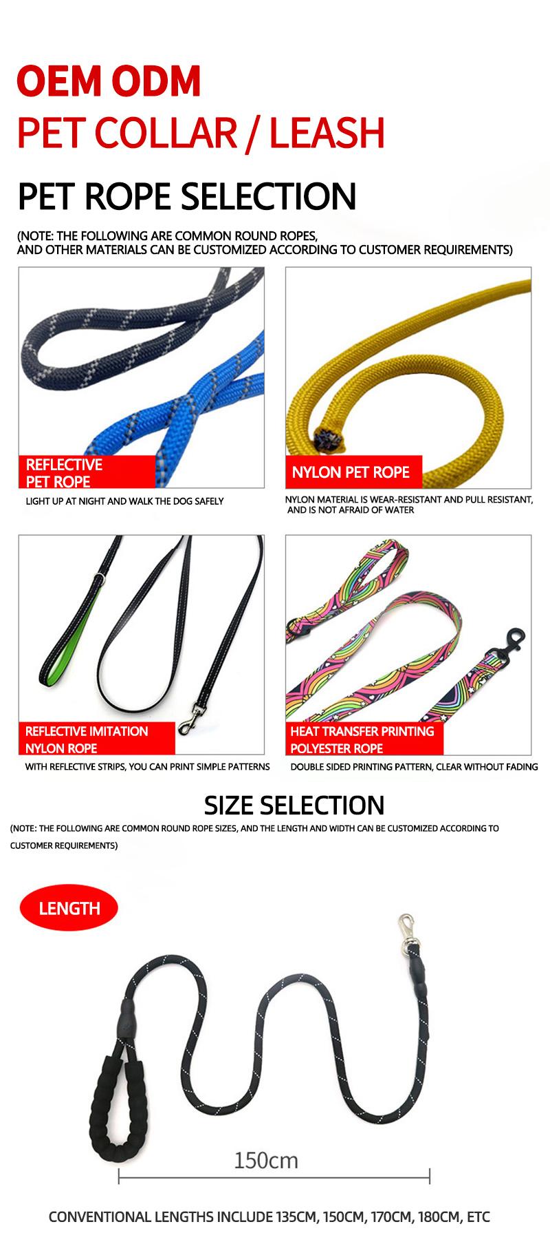 OEM ODM Wholesale Dog Cat Traction Rope Collars Pet Supplies Products Accessories