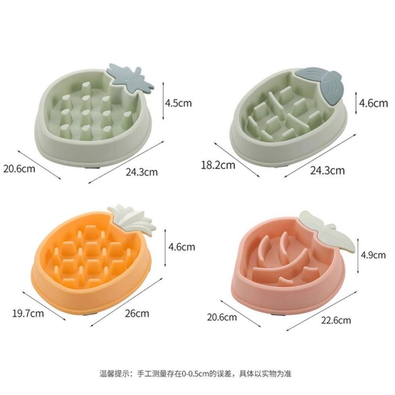 Pet Dog Slow Food Bowl Fat Non-Slip Multiple Colors Shapes