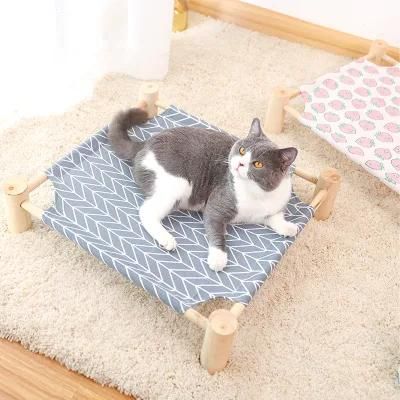 Washable Wooden Dog Cat Bed Pet Beds Washable Plush Round Luxury Dog Bed