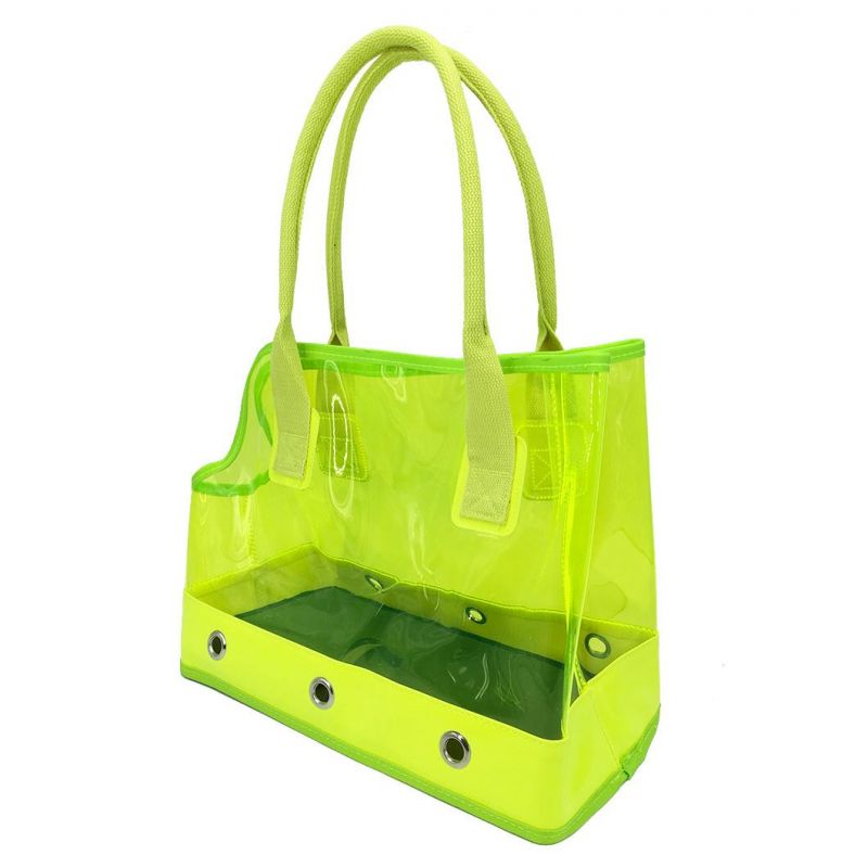 Fluorescence Colorful PVC Transparent Outdoor Dog Cat Pet Carrier