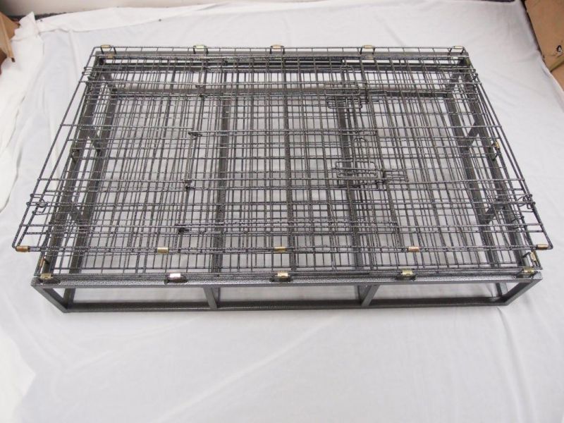 Hot Sale Good Quality Folding Iron Animal Pet Cat Cage with Two Doors