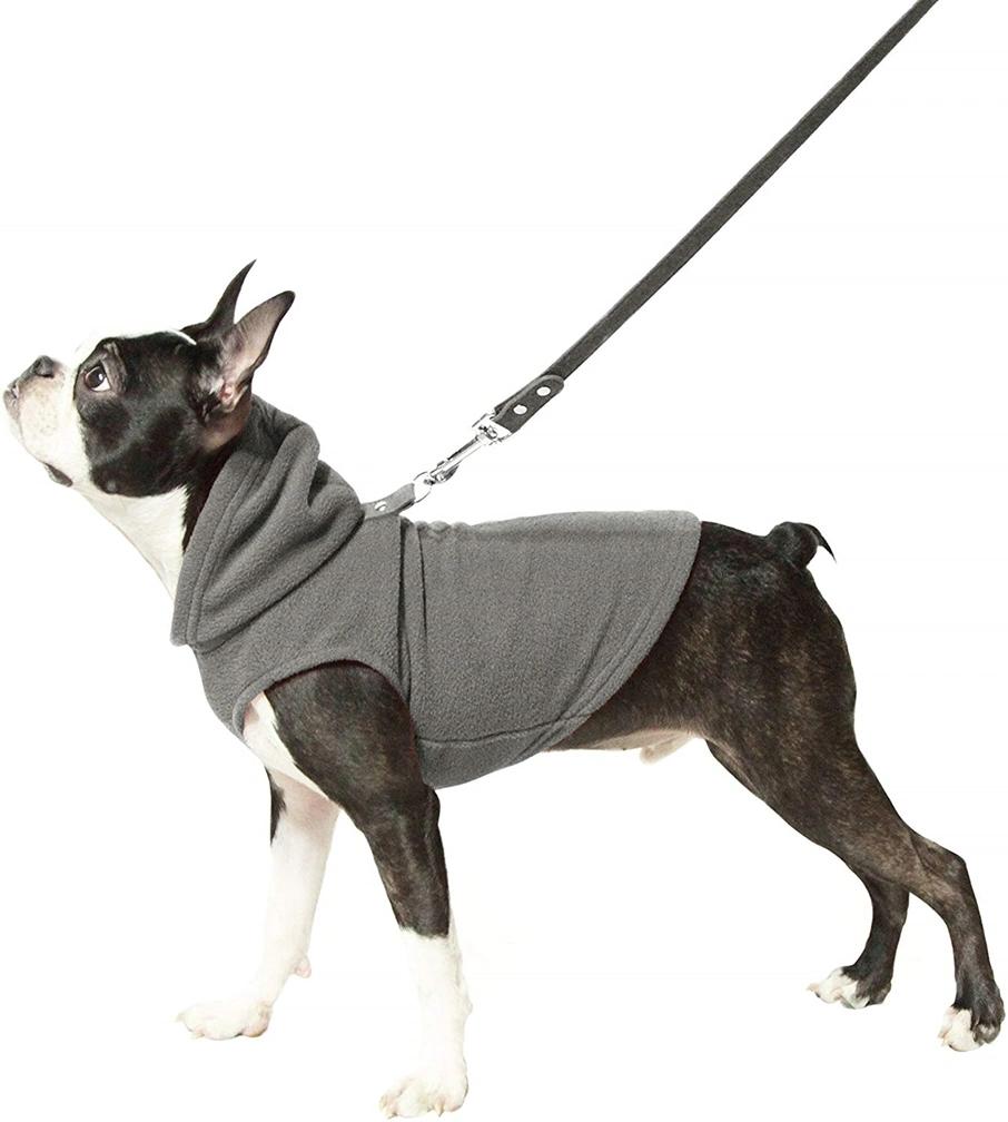 Puppy Sweater Dog Fleece Sweater with Hat & Leash Ring