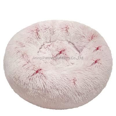 Comfortable Plush Cat Bed Customized Logo Pet Bed Washable Cushion Fluffy Cat Bed