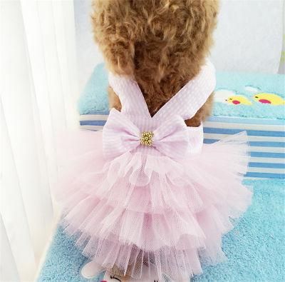 Pet Dog Cat Clothes Lace Tullle Dress Puppy Kitten Party Birthday Wedding Bowknot Dress