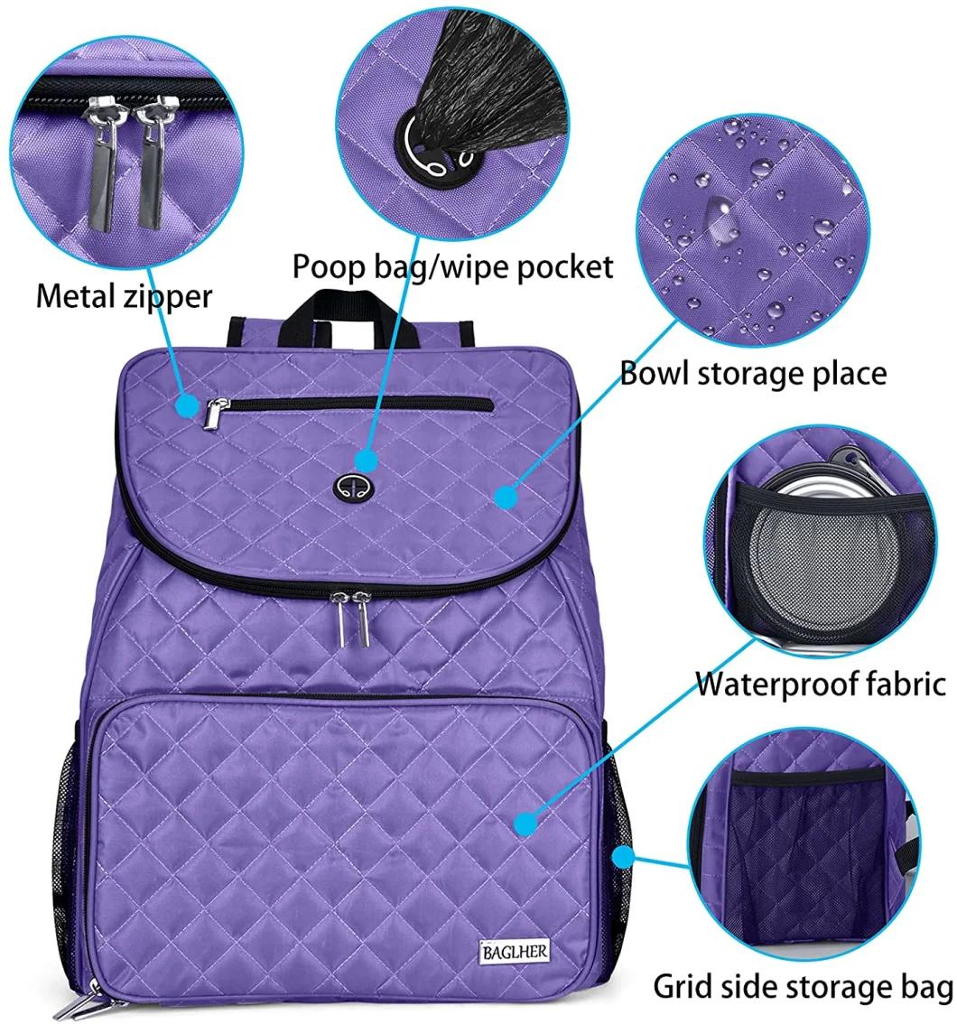 Multi-Function Perfect Weekend Pet Travel Set Dog Travel Organizer Bag Backpack