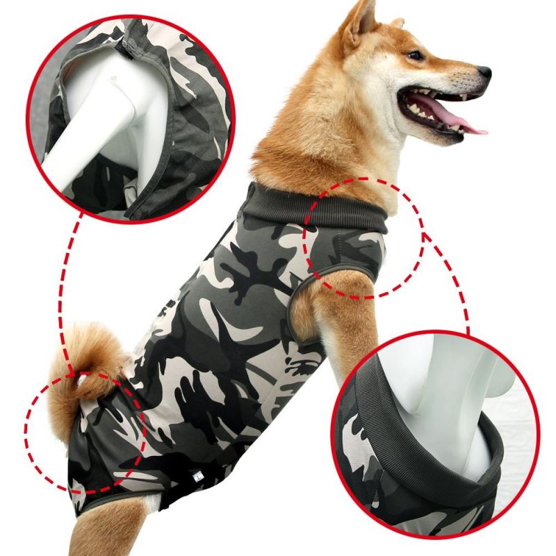 Dog Surgery Sterilization Service Cotton Recovery Clothes for Cats Dogs Pets with Zipper Pet Recovery Suit