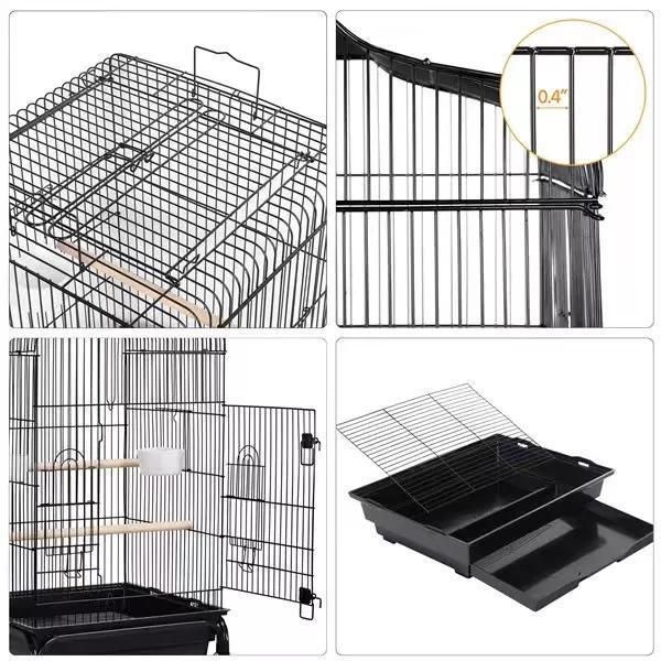 in Stock 41 Inch Height Interactive Wrought Iron Bird Cage