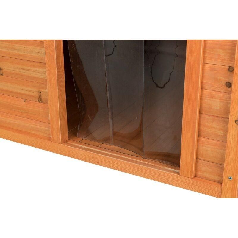 Large Wooden Outdoor Dog Kennel Dog Shelter Waterproof Wooden Dog House with Plastic Curtain