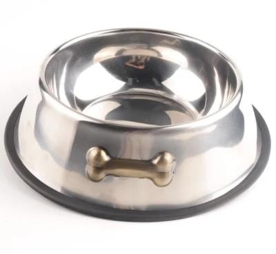 Personalised 304stainless Steel Pet Cat Dog Food Water Bowl with Rubber
